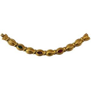 Vintage Swarovski Gold Jewel Tone Crystal Link Bracelet Swan Logo